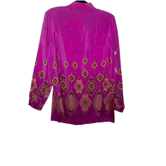 Silk LORE by Beth Terrell mediation paisley NWT silk tunic. Size M - Picture 5 of 7